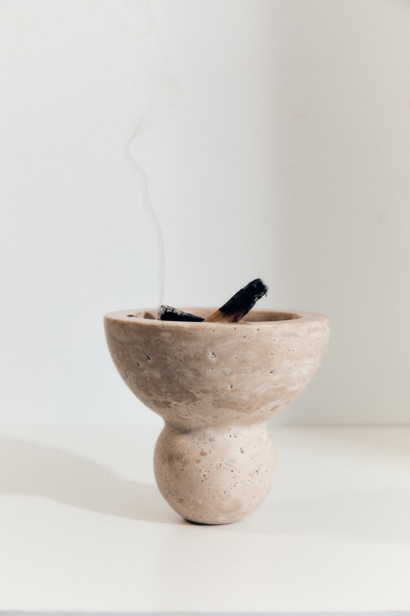 Neue Void Incense Burner - Travertine – Addition Studio