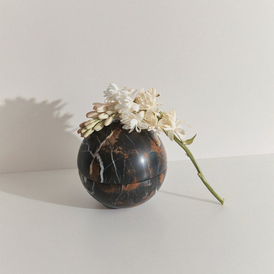 Sphere Incense Burner - Black Marble