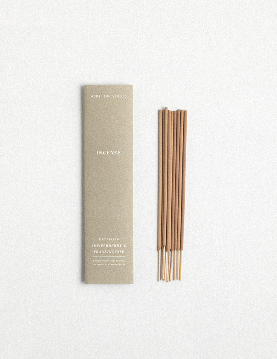 juniperberry and frankincense incense by addition studio - richly scented incense and designer homewares